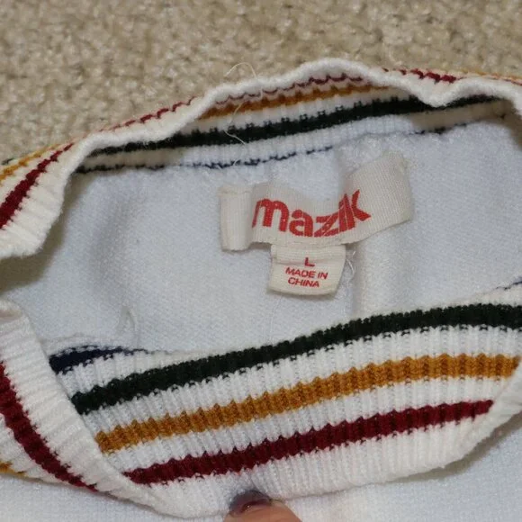 Mazik White Sweater with Colorful Star Details - Picture 5 of 5